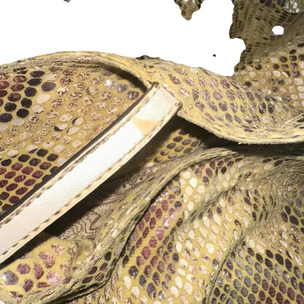 Sorial Gold Snakeskin Embossed Leather Tote Bag Shoulder Shopper